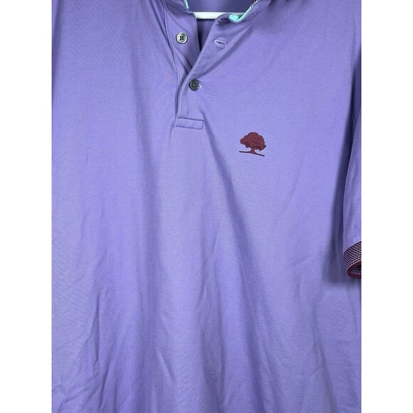 Greyson Golf Polo Mens Sz Lg Solid Purple Pima Modal Spandex Embroidered Tree - Picture 4 of 10